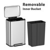 WhizMax Trash Can Combo Set, Stainless Steel Step Tread Trash Can - 4 of 4