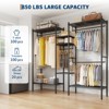 Heavy Duty Adjustable Garment Rack with Shelves – Black for Closet, Laundry & Commercial Use - 2 of 4