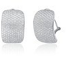Guili Sterling Silver Rhodium Plated Square Earrings with CZ Stones – A Radiant Pair Blending Modern Style and Classic Elegance - 3 of 3