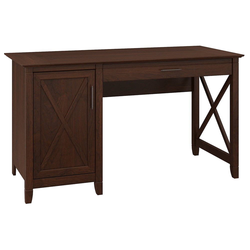 Photos - Office Desk 54W Key West Computer Desk with Storage Bing Cherry - Bush Furniture