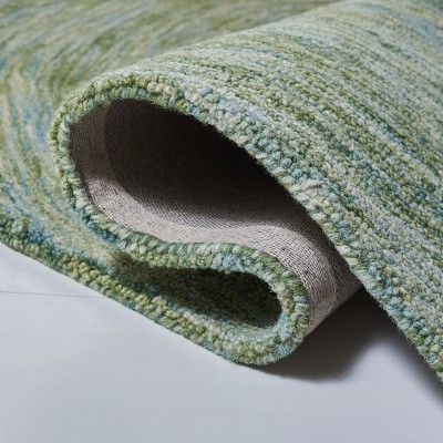 Sage Green Hand-Tufted Wool Square Area Rug 6' x 6'