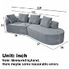 Christopher Knight Home Vivian 116" Modern Curved Sectional Sofa with High-Density Sponge and 4 Pillows Light Gray - 3 of 4