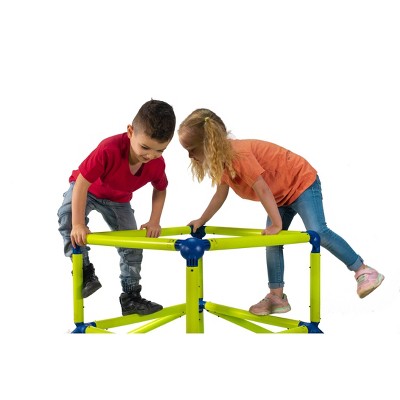 Green and Blue Plastic Indoor/Outdoor Climbing Tower with Fort