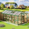 Greenhouse for Outdoors,Large Aluminum Greenhouses with Roof Vent and Quick Setup Structure,Greenhouse Heavy Duty with PC Panels, Walk-in Green Houses - 2 of 4