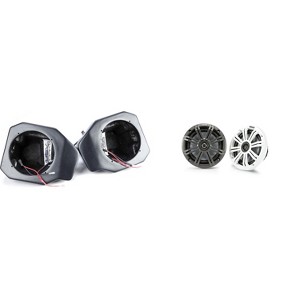 Kicker 45KM654 6.5" Marine Speakers and Front 6.5in Speaker Pods Compatible with Polaris Ranger XP1000 2018-2024 - 1 of 4
