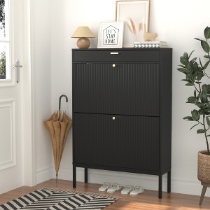 Brafab Flued Shoe Cabinet, Shoe Storage Organizer Cabinet Freestanding Shoe Rack with Adjustable Shelf for Entryway - 1 of 4