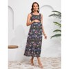 Women's Maternity Dress Boho Spaghetti Strap Square Neck Dress Floral Casual Ruffle Nursing Maxi Dress Baby Shower - 4 of 4