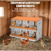 Chicken Nesting Box, 1/2/3-Tier Metal Egg Laying Box with Large Vented Compartments, Heavy-Duty Hen Egg Collector, Orange/Green - 2 of 4