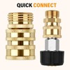 Infurnic Hose Nozzles and Wands 8 PCS Pressure Washer Adapter Set, Quick Disconnect Kit with Metric Male Thread Quick Connector, 3/4" to Quick Release - 4 of 4
