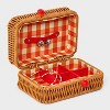 Picnic Style Faux Wicker Travel Jewelry Organizer - A New Day™ Brown/Orange: Polyurethane Storage Box, 18+ Age - 2 of 2