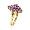 Ross-Simons 0.84 ct. t.w. Multi-Gemstone Floral Cluster Ring in 18kt Gold Over Sterling - 3 of 4