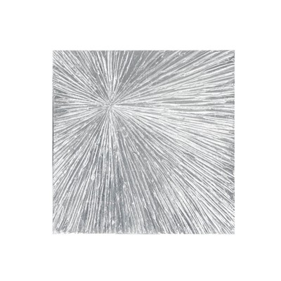 VisioGear Hand Painted Dimensional Resin Wall Art for Hallway Office Wall Decor, Silver, 30"*30"*1.25"