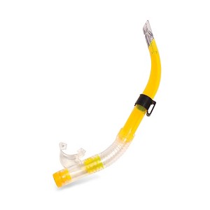 Pool Master Bahama Purge Semi-Dry Top Teen or Adult Sport Swim Snorkel - 16.5" - Yellow - 1 of 1