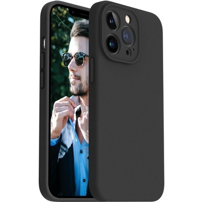 BONGEEK Designed for iPhone 13 Pro Max Case, Silicone Shockproof Slim Thin Phone Case with Camera Lens Protector for iPhone 13 Pro Max -Black