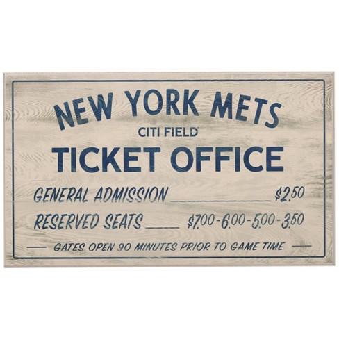 Mlb New York Mets Baseball Concession Metal Sign Panel : Target