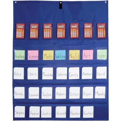 School Smart Calculator-Multi-Use Pocket Chart, 35 Slots, 30 x 38 Inches, Blue