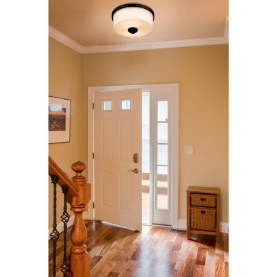 Arlington 12.25" Bronze and Glass Flush Mount Light