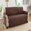Collections Etc Ultra Reversible Furniture Cover Protector Loveseat Chocolate/Tan - 2 of 4