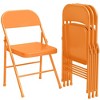Metal Folding Chairs , Double-Hinged Heavy Duty Steel Frame, Foldable & Stackable - 3 of 4