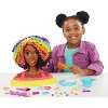 Barbie Totally Hair Styling Doll Head & 20+ Accessories, Color Reveal & Color-Change Pieces, Curly Brown Neon Rainbow Hair - 2 of 4