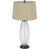 Cal Lighting 100W led Mansfield glass table lamp with 2W led night light and 2 USB Outlets - 3 of 4