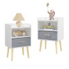 Nightstand Set of 2 with Shelf and Fabric Drawer,Storage Table for Bedroom, Living Room, Entryway-The Pop Home - 2 of 4