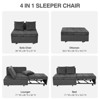 Sofa Bed 4-in-1 Convertible Pull Out Couch, Velvet Chair Bed, 5 Adjustable Backrests - 2 of 4