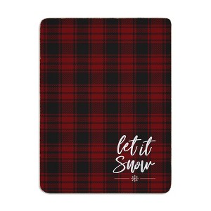 Personalization Mall Christmas Red Plaid Blanket, 50" x 60" - 1 of 1