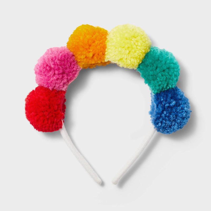 1ct Rainbow Pom-Pom Headband - Spritz&#8482;, 1 of 5