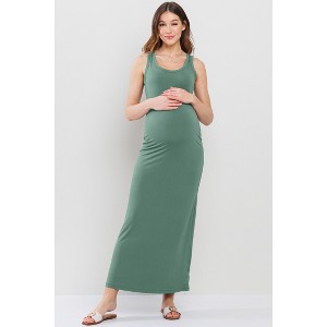 slim fit dress slacks Hello Miz Maternity Smocked Tie-Shoulder Midi Dress main image 0