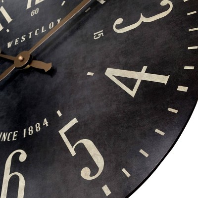 Westclox 15.5" Black Wood Vintage Analog Wall Clock