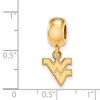 Black Bow Jewelry 14k Yellow Gold Plated Sterling Silver West Virginia Mountaineers NCAA Bead Charm - 2 of 3
