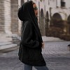 Women's Fuzzy Open-Front Hooded Coat Winter Casual Street Jacket - 3 of 4