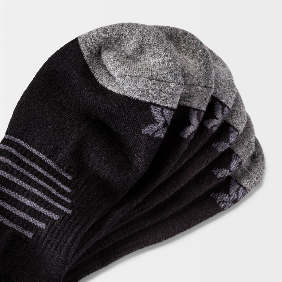 Men's Striped Arch No Show Socks 6pk - All in Motion™ - thumbnail 3