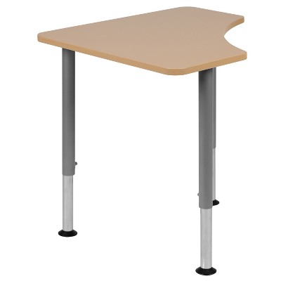 Triangular Gray Chrome Adjustable Student Desk 32"x20.5"
