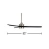 Casa Vieja 52" Windspun Modern Indoor Ceiling Fan 3 Blade LED Light Remote Control Brushed Nickel Finish Wood Blades Bedroom Living Room DC Motor - 4 of 4