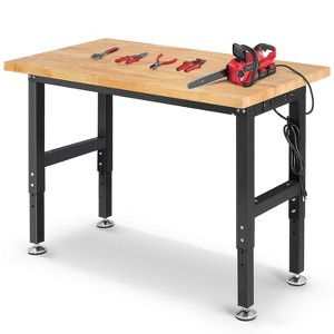 GOTGELIF WB0102-Pro 60" 2000Lbs Adjustable Height Work Bench Tool Table with Power Outlet for Garage Used - 1 of 4
