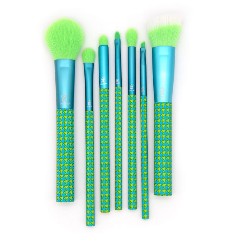 MODA Brush Keep It Classy Green & Blue 7pc Makeup Brush Set., 3 of 9