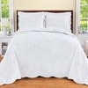 Collections Etc Demi Oversized Textured Medallion Design Scalloped Edge Bedspread - 2 of 3