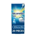 Nicorette 2mg Stop Smoking Aid Gum - White Ice Mint