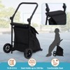 2 in 1 Foldable Shopping Cart, Grocery Cart with Seat, 2 Wheels Grocery Cart w/ 123 LBS Capacity Waterproof Bag, Portable Trolley Dolly Utility Cart - 3 of 4