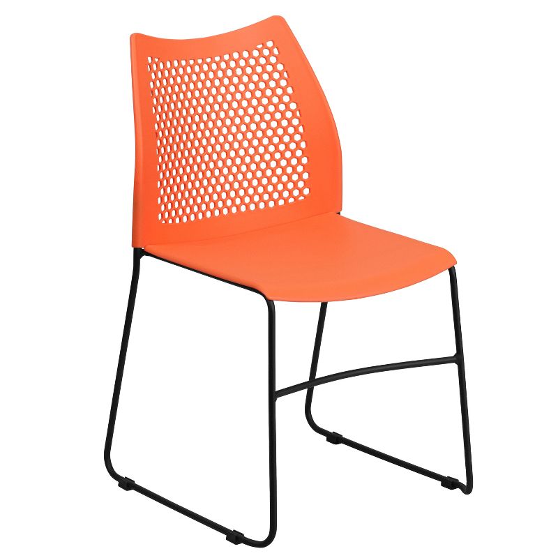 Flash Furniture HERCULES Series 661 lb. Capacity Stack Chair with Air-Vent Back and Powder Coated Sled Base, 1 of 11