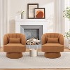 Modern Swivel Barrel Accent Chair, 360° Upholstered Armchair with Striped Backrest & Plush Padding(Set of 2) - 4 of 4