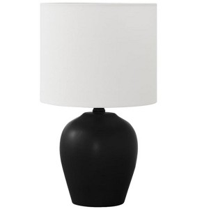 Monarch Specialties Lighting 17inchH Table Lamp Black Ceramic Ivory / Cream Shade Transitional - 1 of 4