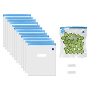 Basicwise Handheld Vacuum Sealer with Reusable Bags – Airtight Food Storage, Sous Vide, Fridge Prep & Kitchen Organization - 1 of 4