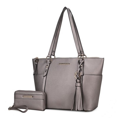 MKF Collection Gloria Vegan Leather Women’s Tote Bag with Wallet Set by Mia K