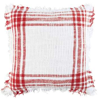 18"x18" Poly Filled Plaid Square Throw Pillow - Rizzy Home