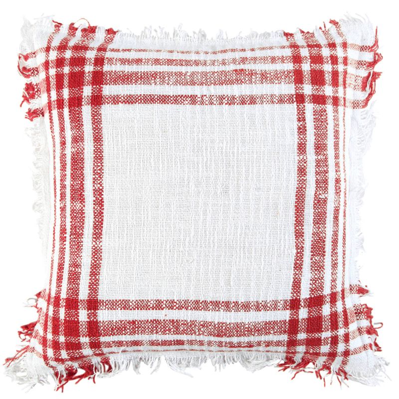 18"x18" Poly Filled Plaid Square Throw Pillow - Rizzy Home, 1 of 10