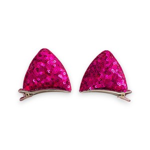 Summer Crystal - Small Sequin Cat Ears Hair Clips - 1 Pair - 1 of 4