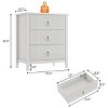 27.5" Fluted Dresser for Bedroom, 3-Drawer Wood Dresser Nightstand with Drawers, Storage Organizer Cabinet for Living Room, Hallway, Entryway - 3 of 4